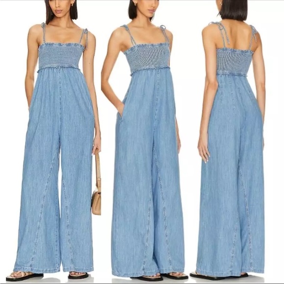We The Free Pants - NWT We The Free x REVOLVE Easy Does It Jumpsuit Eternally Blue Women's Small
